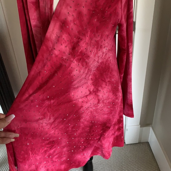 NEW Vocal dark pink tie dye studded cardigan 1X - Picture 8 of 16